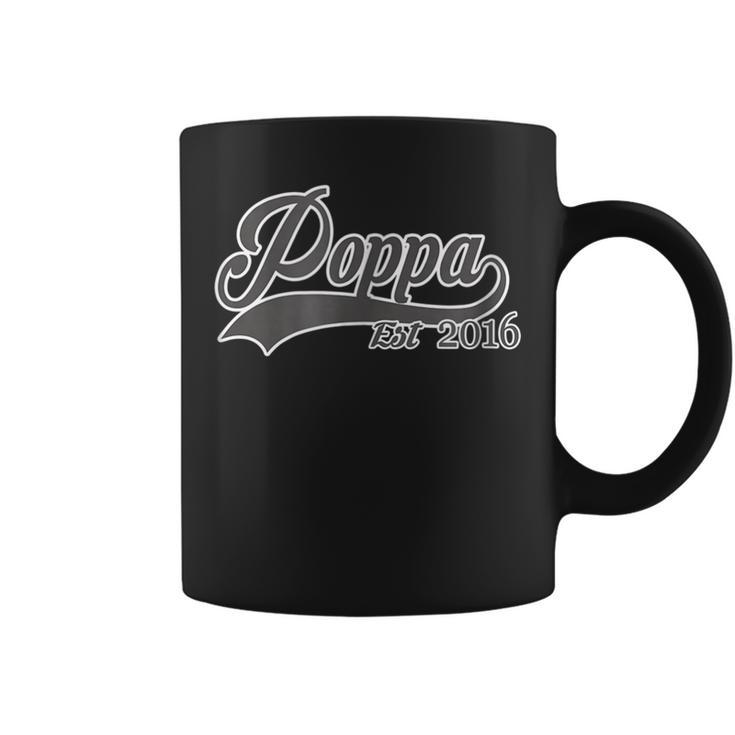 Poppa Est 2016 Awesome Fathers Day New Baby Gift For Mens Coffee Mug