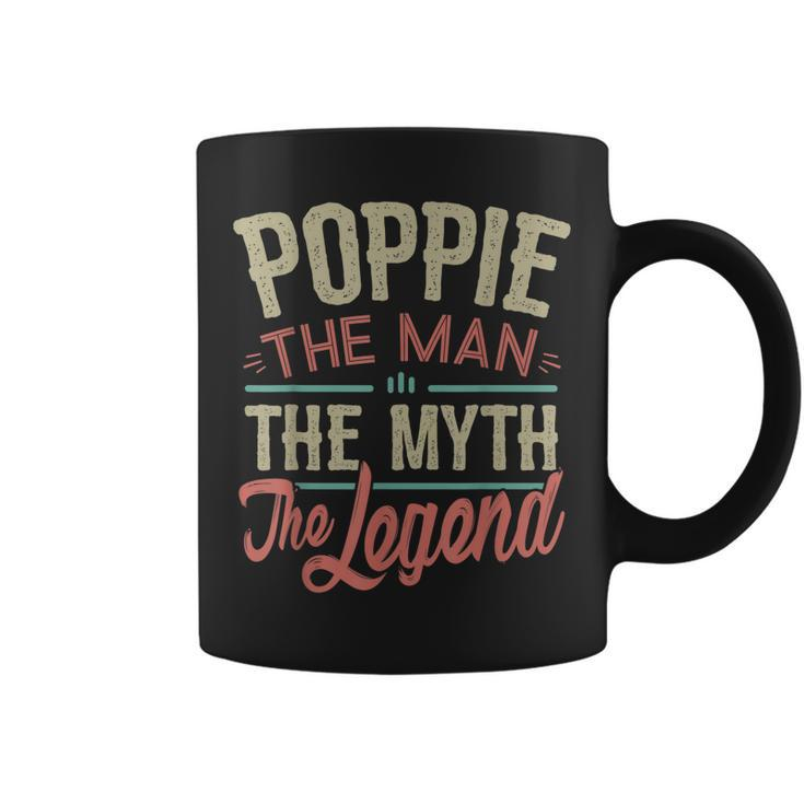 Poppie  From Grandchildren Poppie The Myth The Legend Gift For Mens Coffee Mug