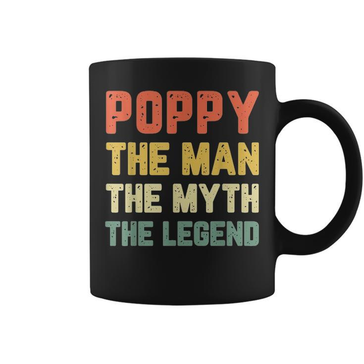 Poppy The Man The Myth The Legend Grandpa Vintage Christmas Coffee Mug