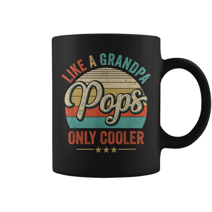 Pops Like A Grandpa Only Cooler Vintage Dad Fathers Day Coffee Mug