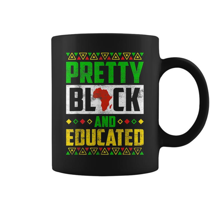 Pretty Black And Educated Black History Month Melanin Pride  Coffee Mug