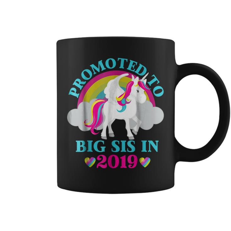 Promoted To Big Sis In 2019 Big Sister  Girls Unicorn Coffee Mug