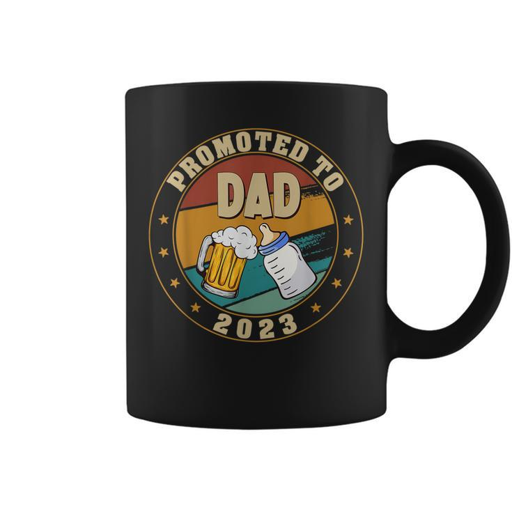 Promoted To Dad 2023 Mom Baby Pregnancy Announcement Father Gift For Mens Coffee Mug