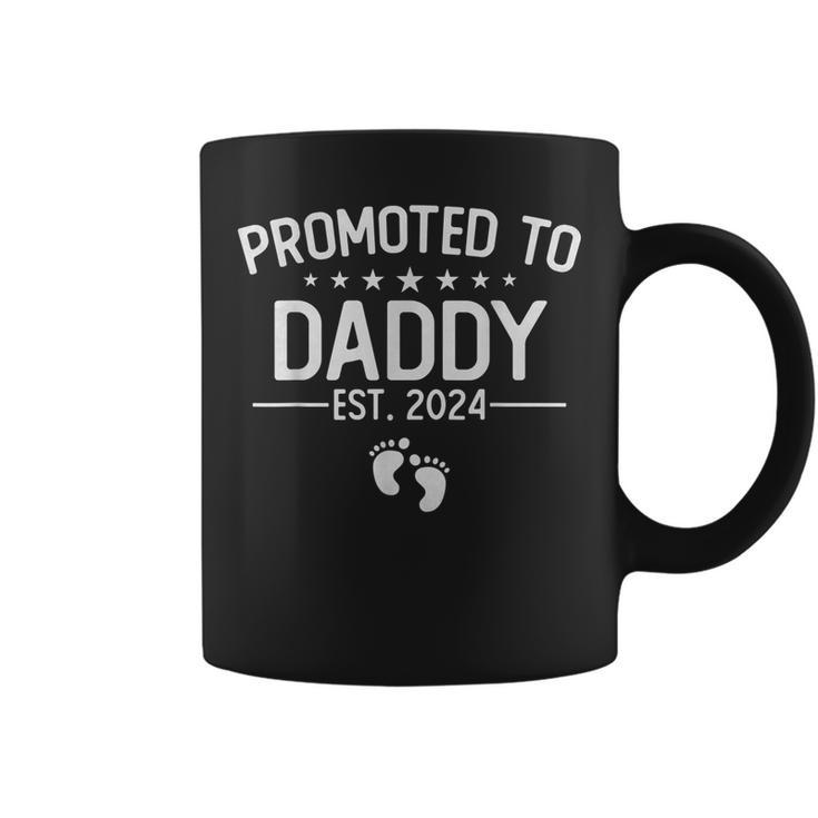 Promoted To Daddy 2024 New First Dad Est 2024 Fathers Day Gift For Mens Coffee Mug