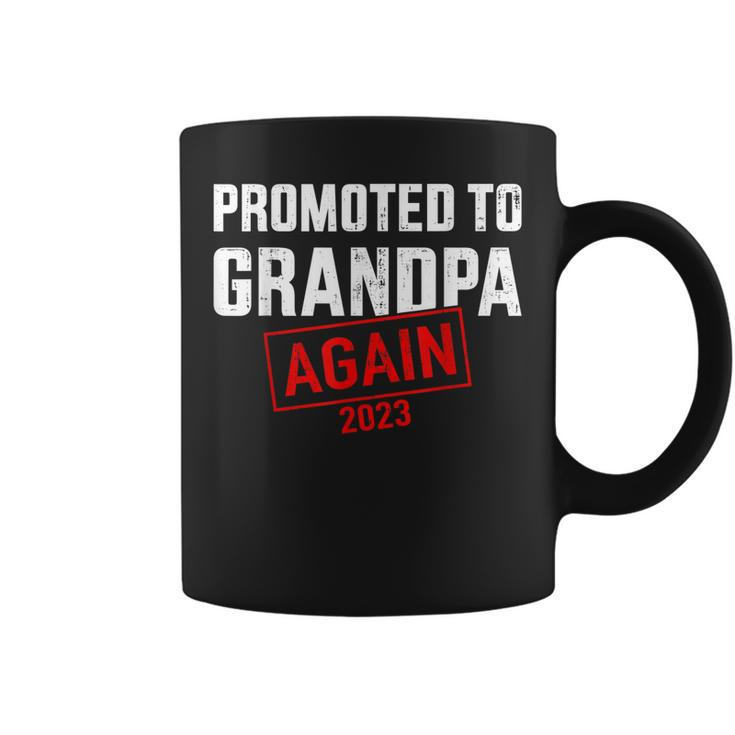 Promoted To Grandpa 2023 Again For New Baby Grandfather Gift For Mens Coffee Mug
