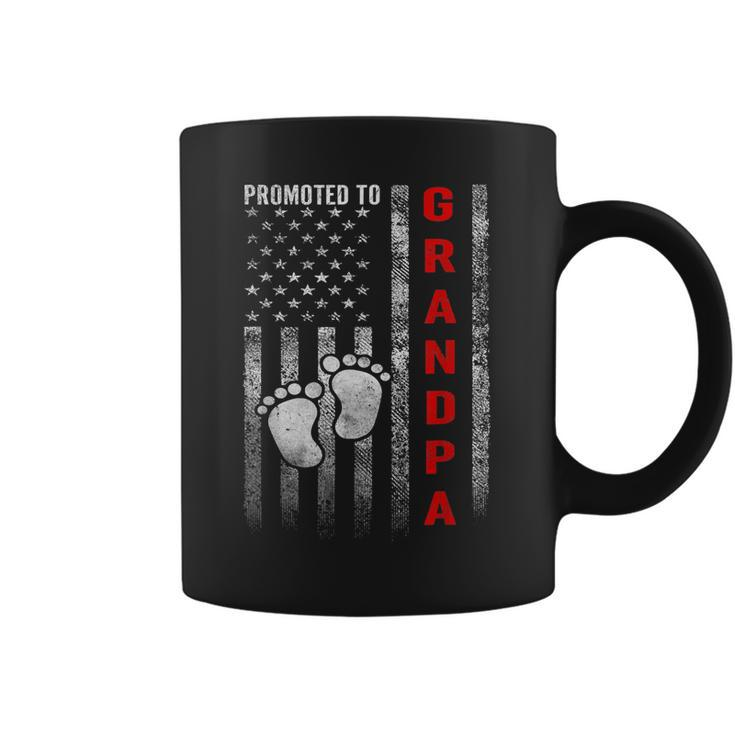 Promoted To Grandpa 2023 American Flag New Grandpa Coffee Mug
