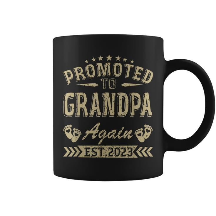 Promoted To Grandpa Again 2023 Soon To Be Dad Fathers Day  Coffee Mug