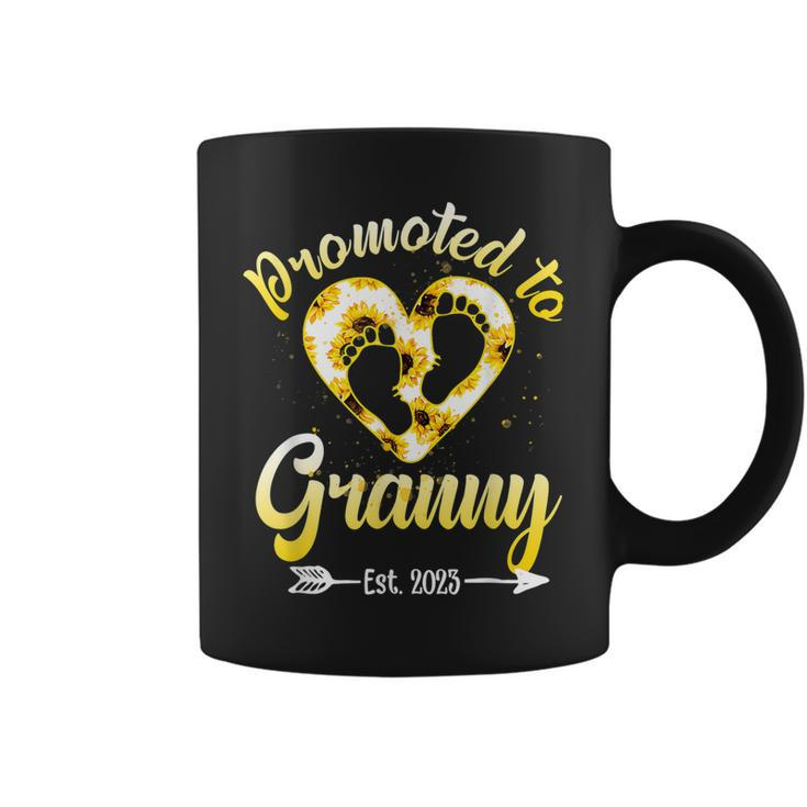 Promoted To Granny Est 2023 Funny Floral Mothers Day  Coffee Mug