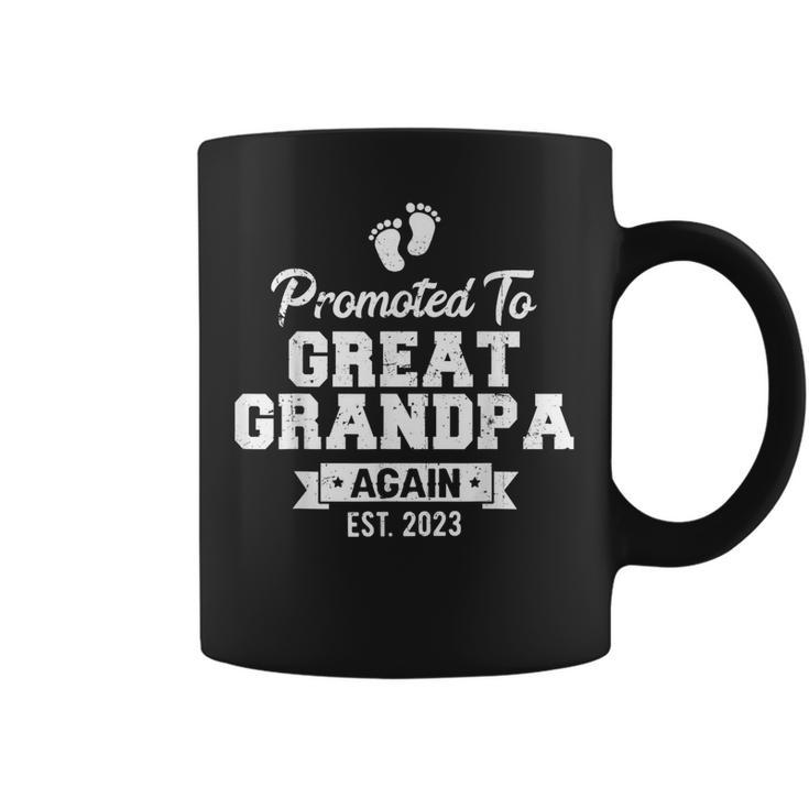 Promoted To Great Grandpa Again 2023 Great Grandfather To Be Gift For Mens Coffee Mug