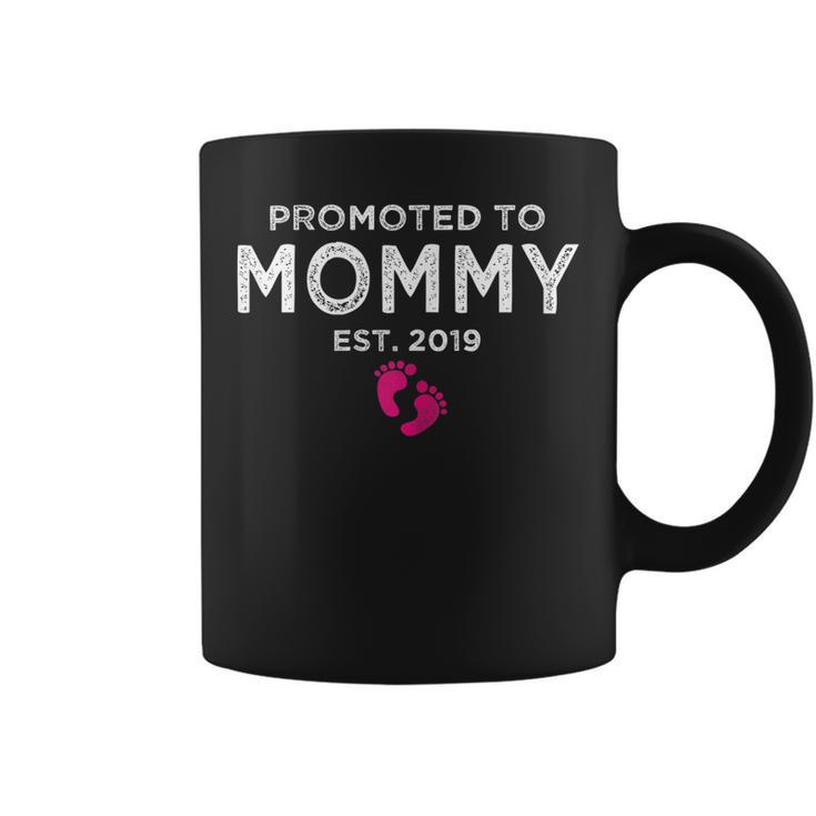 Promoted To Mommy 2019 Distressed  Gift For New Moms  Gift For Womens Coffee Mug