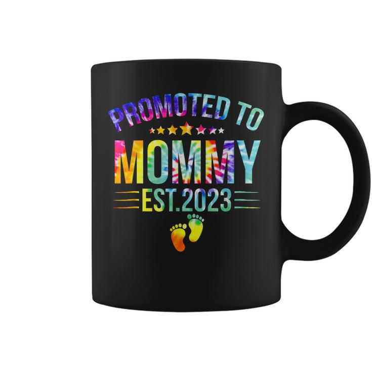 Promoted To Mommy Est 2023 New Mom Gift Tie Dye Mothers Day  Coffee Mug