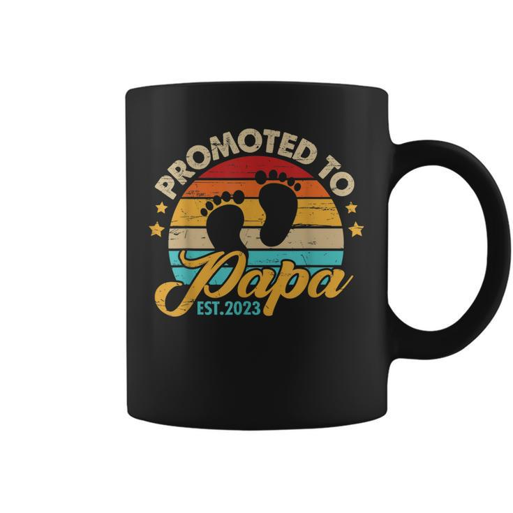 Promoted To Papa 2023 Fathers Day First Time Dad Pregnancy Gift For Mens Coffee Mug