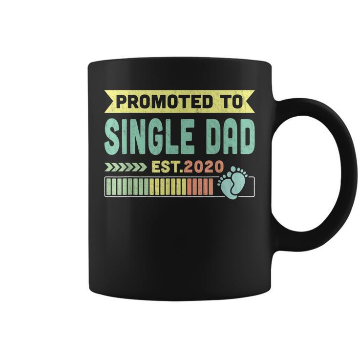 Promoted To Single Dad Est 2020  Vintage Christmas Gift  Coffee Mug