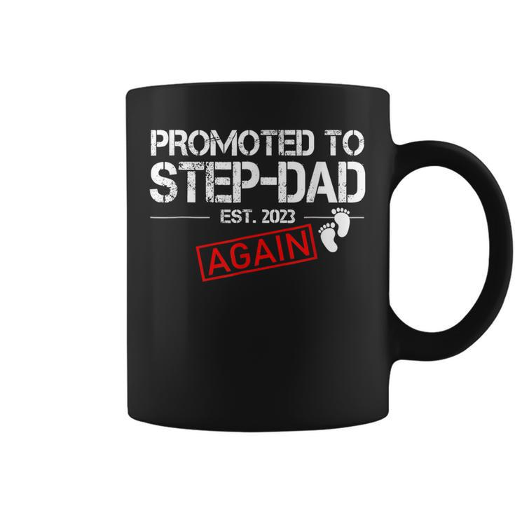 Promoted To Step Dad Again Est 2023 Fathers Day  Coffee Mug