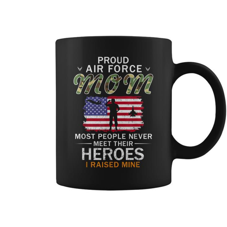 Proud Air Force Mom I Raised My Heroes Camouflage Army  Coffee Mug