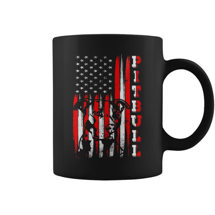 Proud American Pitbull Terrier Flag Funny Dog Dad Mom Gifts Coffee Mug