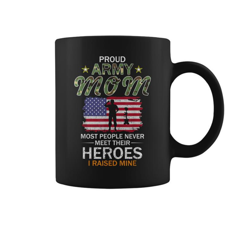 Proud Army Mom I Raised My Heroes Camouflage Graphics Army  Coffee Mug