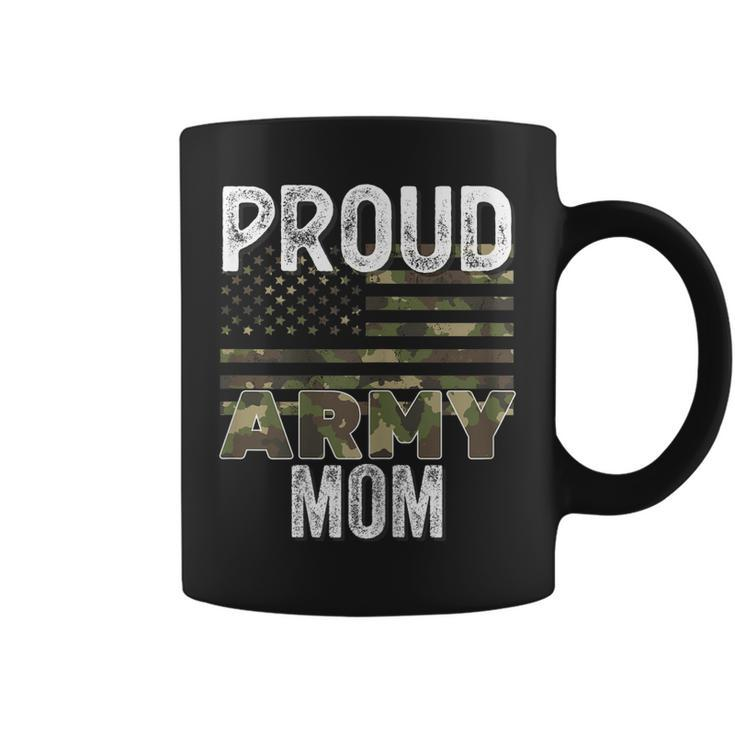 Proud Army Mom Military Soldier Camo Us Flag Camouflage Mom  Gift For Womens Coffee Mug