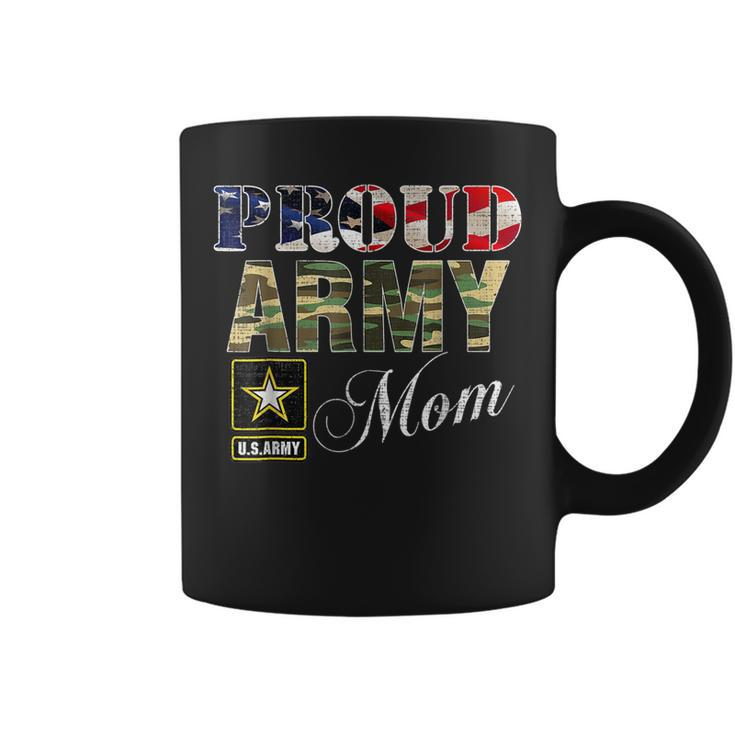 Proud Army Mom With American Flag Gift For Veteran Day  Coffee Mug