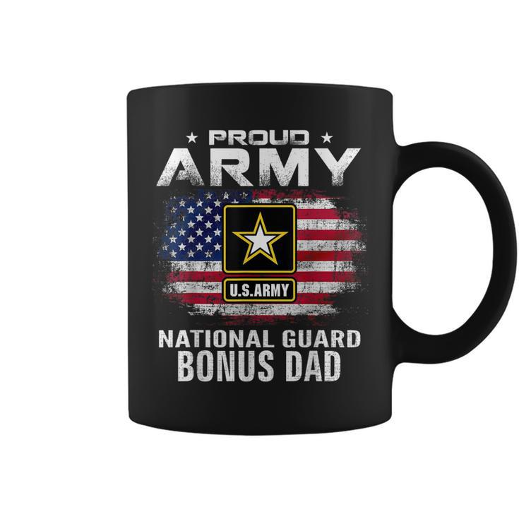Proud Army National Guard Bonus Dad With American Flag Gift  Coffee Mug