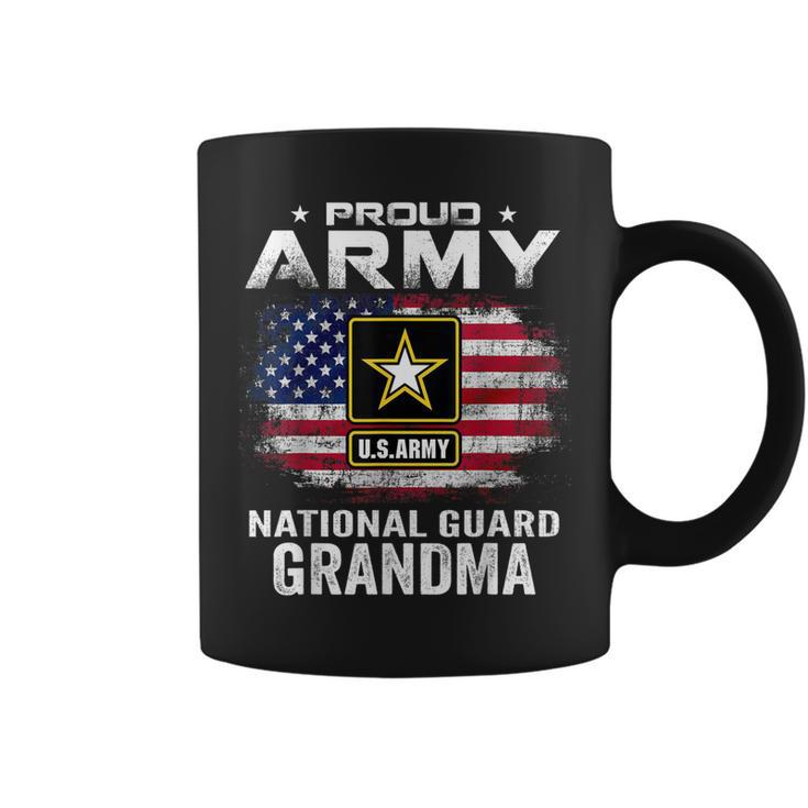 Proud Army National Guard Grandma With American Flag Gift  Coffee Mug