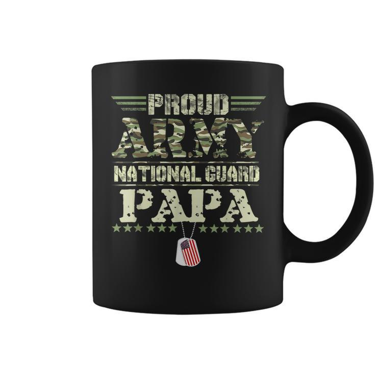 Proud Army National Guard Papa Dog Tags Military Sibling Coffee Mug