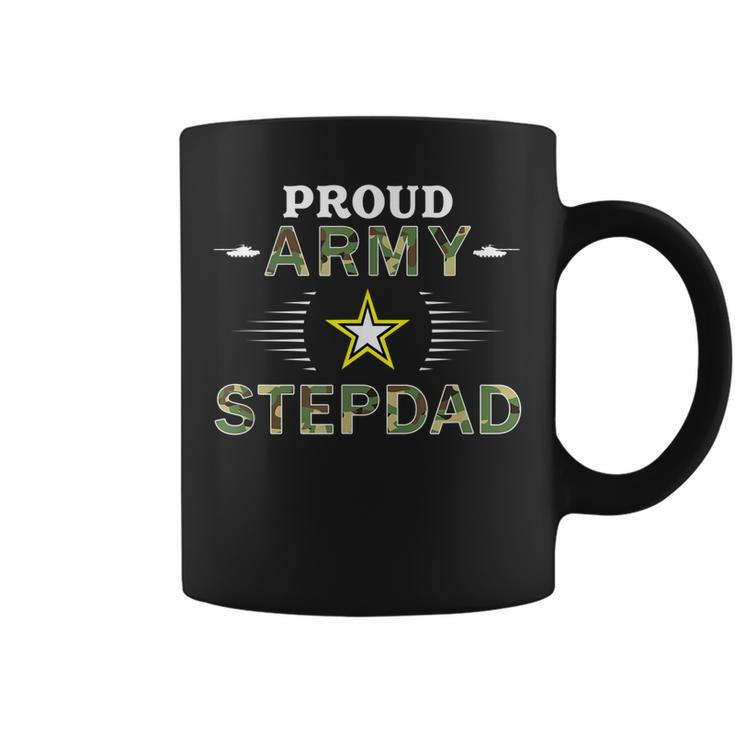 Proud Army Stepdad Military Pride Camouflage Graphics Army Gift For Mens Coffee Mug