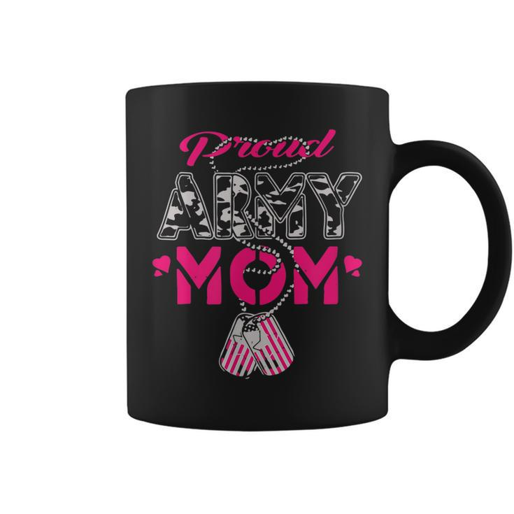 Proud Army Stepmom Us Flag Dog Tag Military Mom Family Gift  Coffee Mug