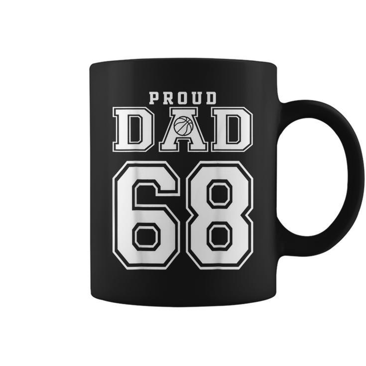 Proud Basketball Dad Number 68 Birthday Funny Fathers Day  Coffee Mug