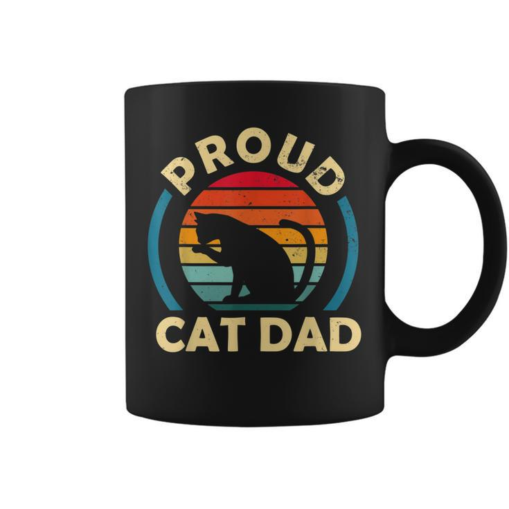Proud Best Cat Dad Funny Cat Father Vintage Sunset  Coffee Mug