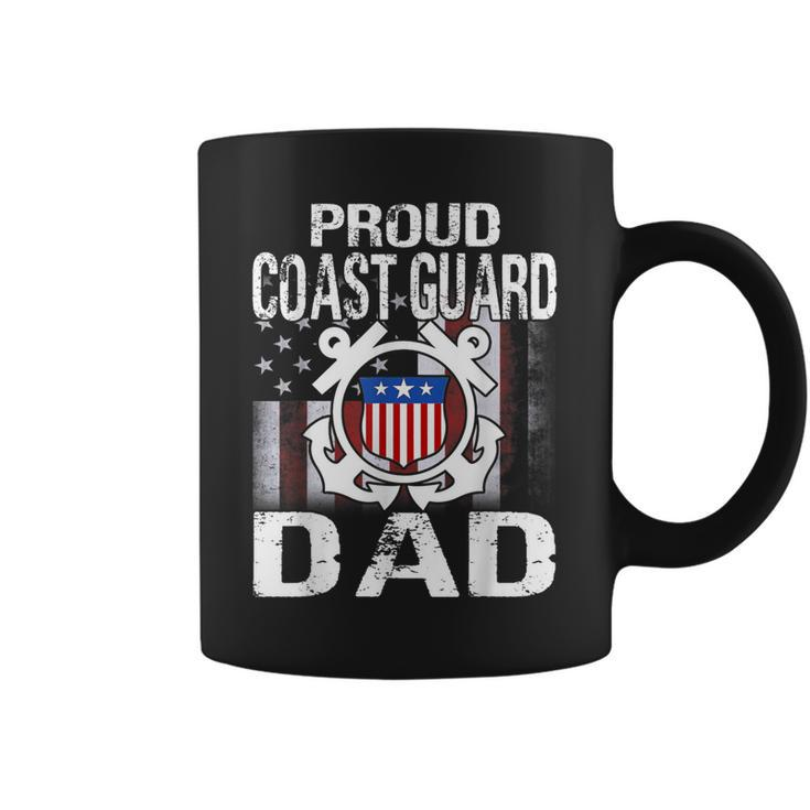 Proud Coast Guard Dad  Us Coast Guard Veteran Military Coffee Mug