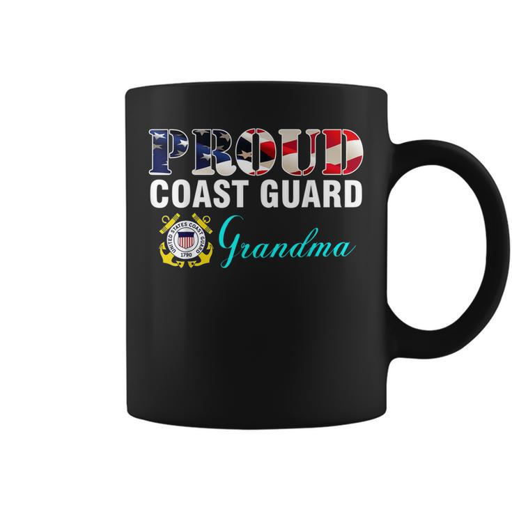 Proud Coast Guard Grandma With American Flag Gift Veteran  Coffee Mug