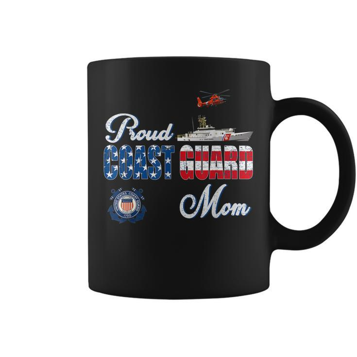 Proud Coast Guard Mom  US Coast Guard Veteran Military  Coffee Mug