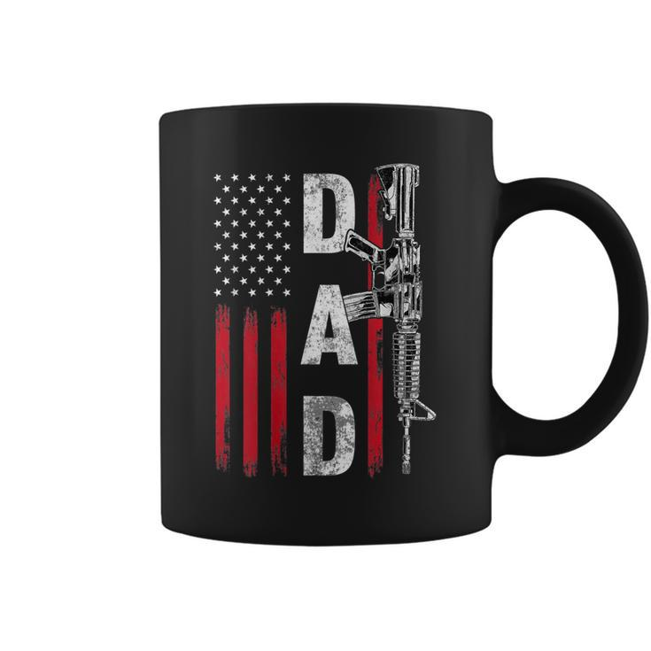 Proud Dad Daddy Gun Rights Ar15 American Flag Fathers Day Gift For Mens Coffee Mug
