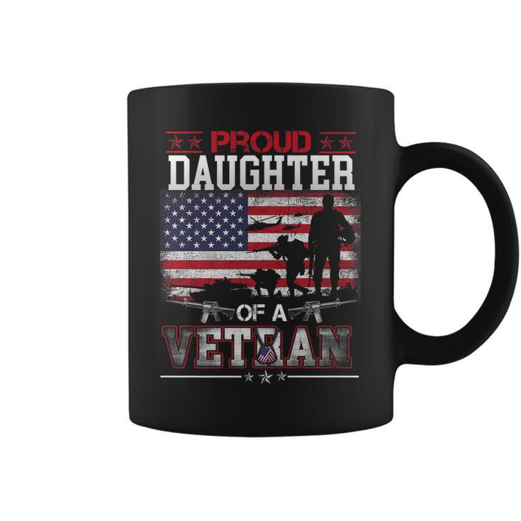 Proud Daughter Of A Veteran Usa Flag Military Veterans Day Coffee Mug