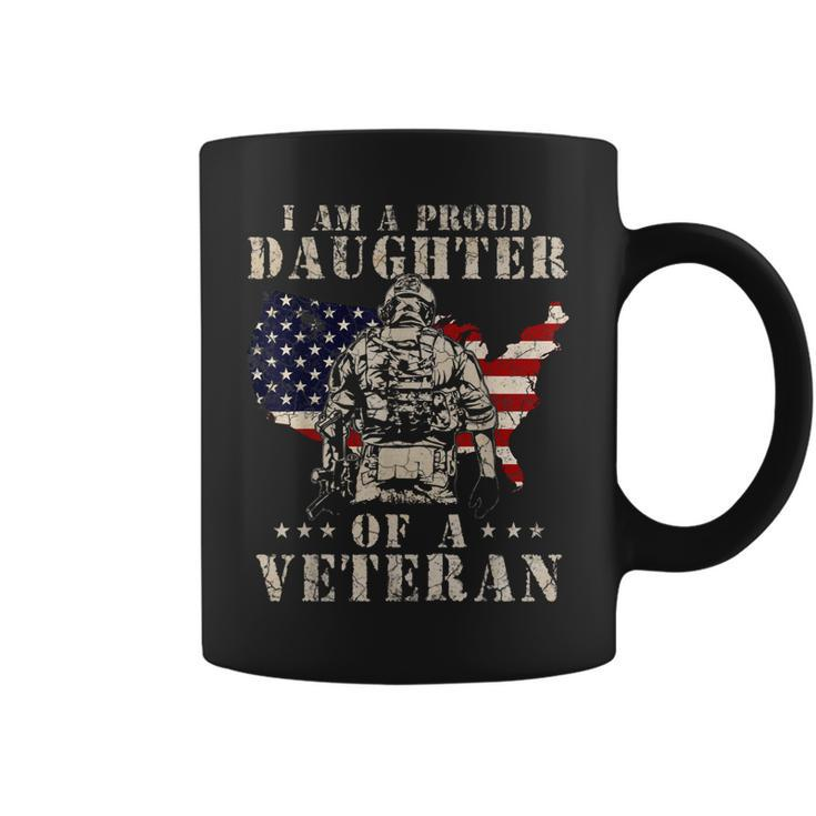 Proud Daughter Veteran Nothing Scares Patriotic Veterans Day  Coffee Mug
