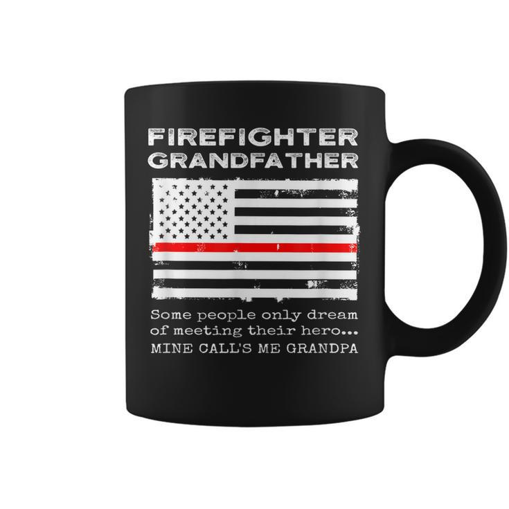 Proud Firefighter Grandfather Fireman Firewoman Grandpa Flag Coffee Mug