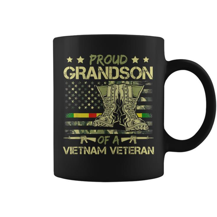 Proud Grandson Of A Vietnam Veteran American Flag Coffee Mug