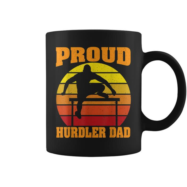 Proud Hurdler Dad Vintage Retro Sunset Track And Field Son  Coffee Mug