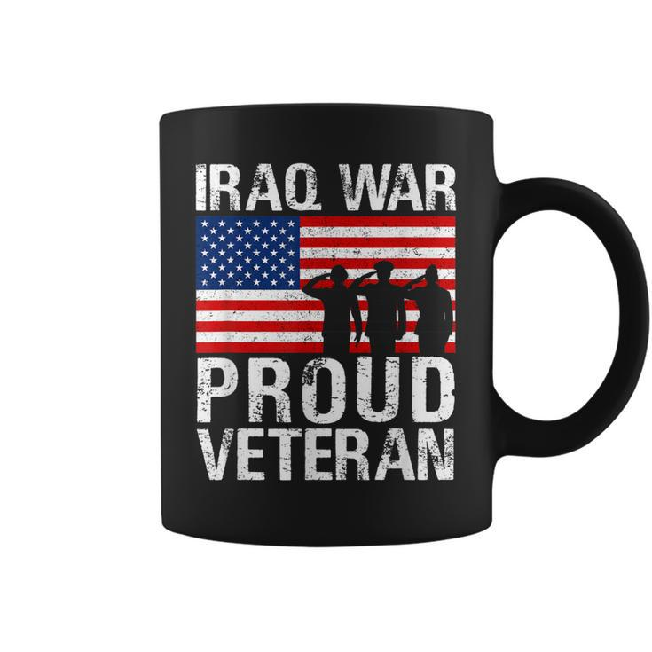 Proud Iraq War Veteran Graphic Gift For Military Men Women  Coffee Mug