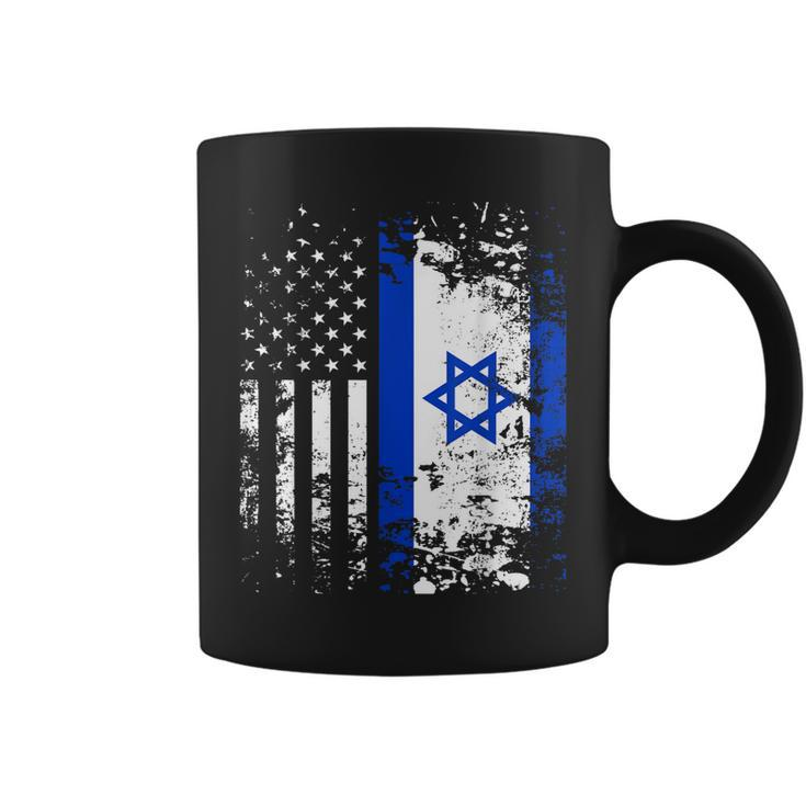 Proud Israeli Usa Flag Patriotic Pride American Israel Flag Coffee Mug