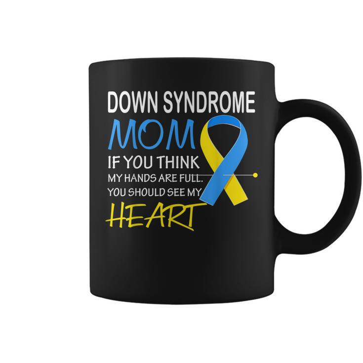 Proud Mom Of A T21 Warrior Down Syndrome Awareness Gifts  Coffee Mug
