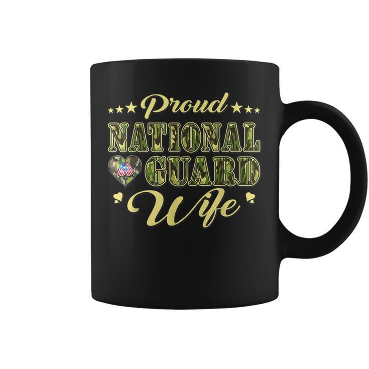 Proud National Guard Wife Dog Tags Heart Military Spouse  Coffee Mug