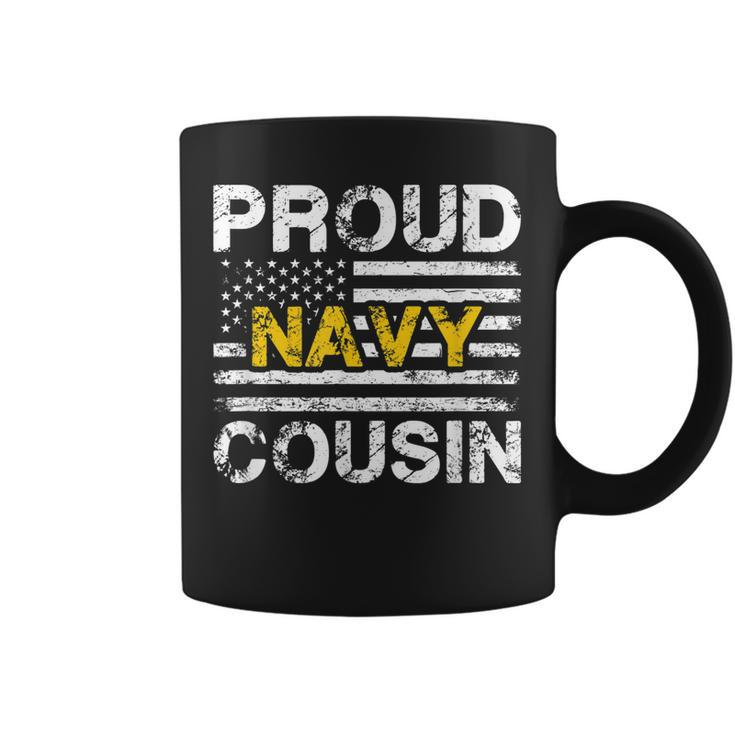 Proud Navy Cousin Us Flag Family Military Appreciation Gifts Coffee Mug