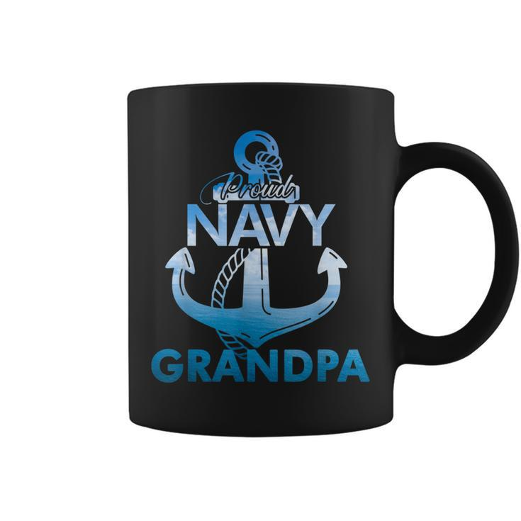 Proud Navy Grandpa Gift Lover  Veterans Day  Coffee Mug