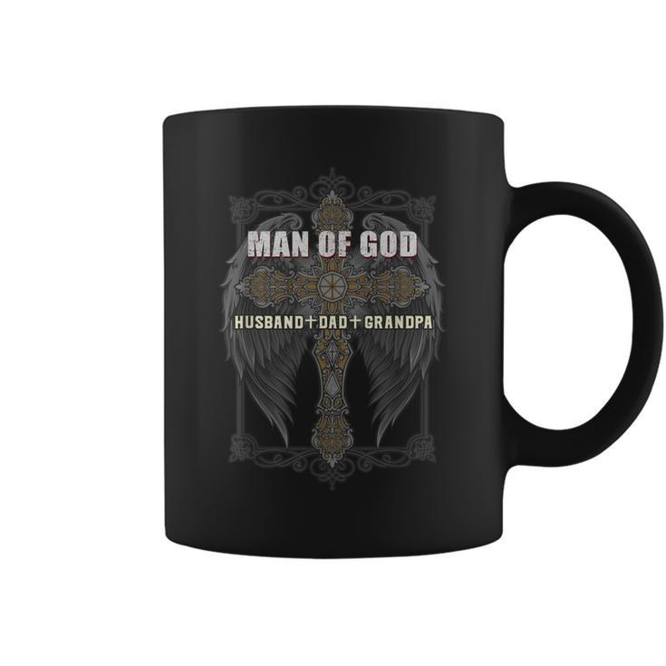 Proud Papa Man Of God Husband Dad Grandpa Fathers Day  Gift For Mens Coffee Mug