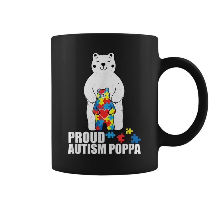 Proud Poppa Bear Autism Awareness  Love Autistic Coffee Mug
