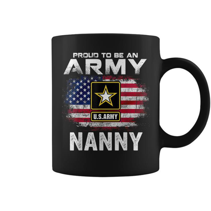 Proud To Be An Army Nanny With American Flag Gift Veteran  Coffee Mug