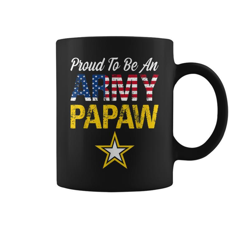 Proud To Be An Army Papaw Military Pride American Flag Coffee Mug