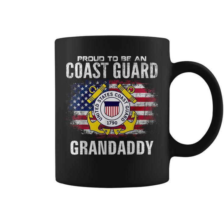 Proud To Be An Coast Guard Grandaddy American Flag Veteran  Coffee Mug